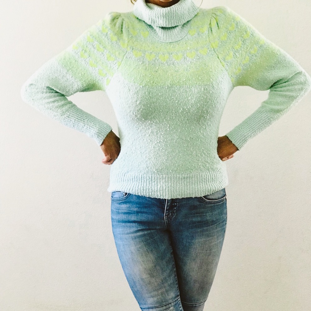 NWOT Free People love notes heart sweater Sz XS - Picture 2 of 9